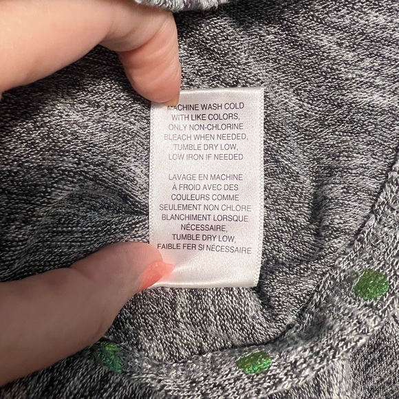 Love, Fire Girls XL Gray Multi-colored Polka dot High-low Brushed Knit Tee - Picture 6 of 7